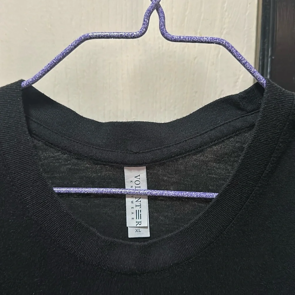 Vintage Volunteer Knitwear Graphic T-Shirt, Size XL, Black, Streetwear - Picture 7 of 16